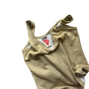 Cyclone Vintage Gold Sparkly Textured Tank Top